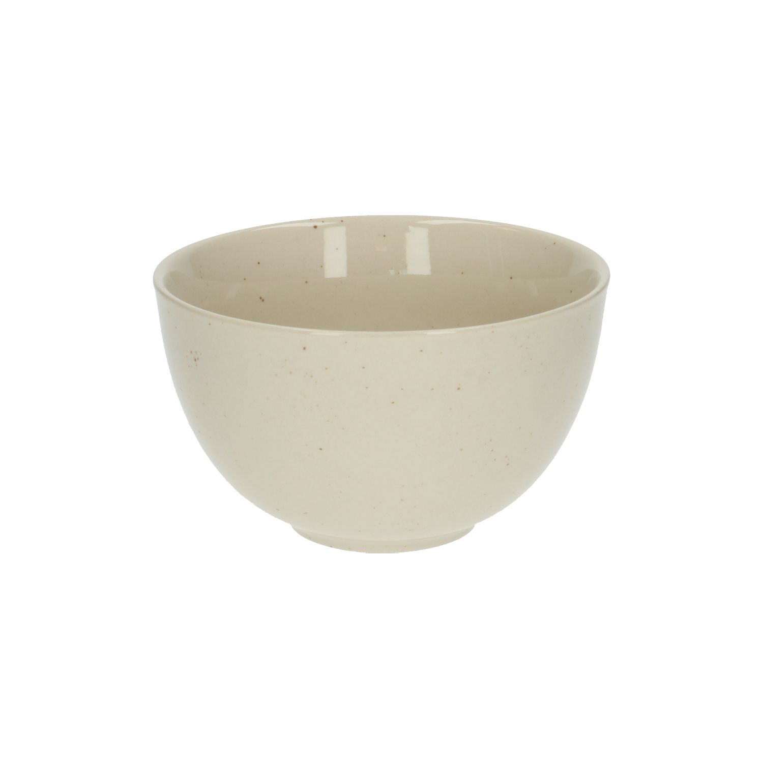 Kom, steengoed, beige, spikkel, Ø 12 cm