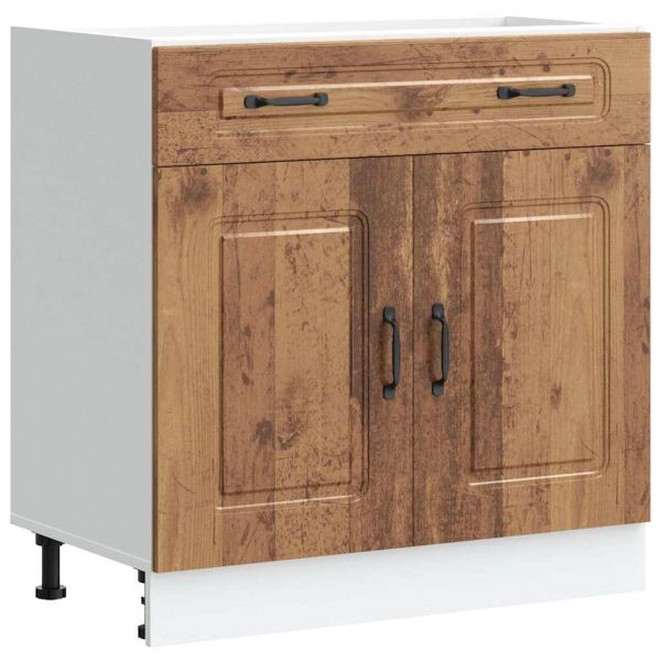 vidaXL Armário Cozinha Baixo Kalmar Madeira Artificial Madeira Velha - 492584157