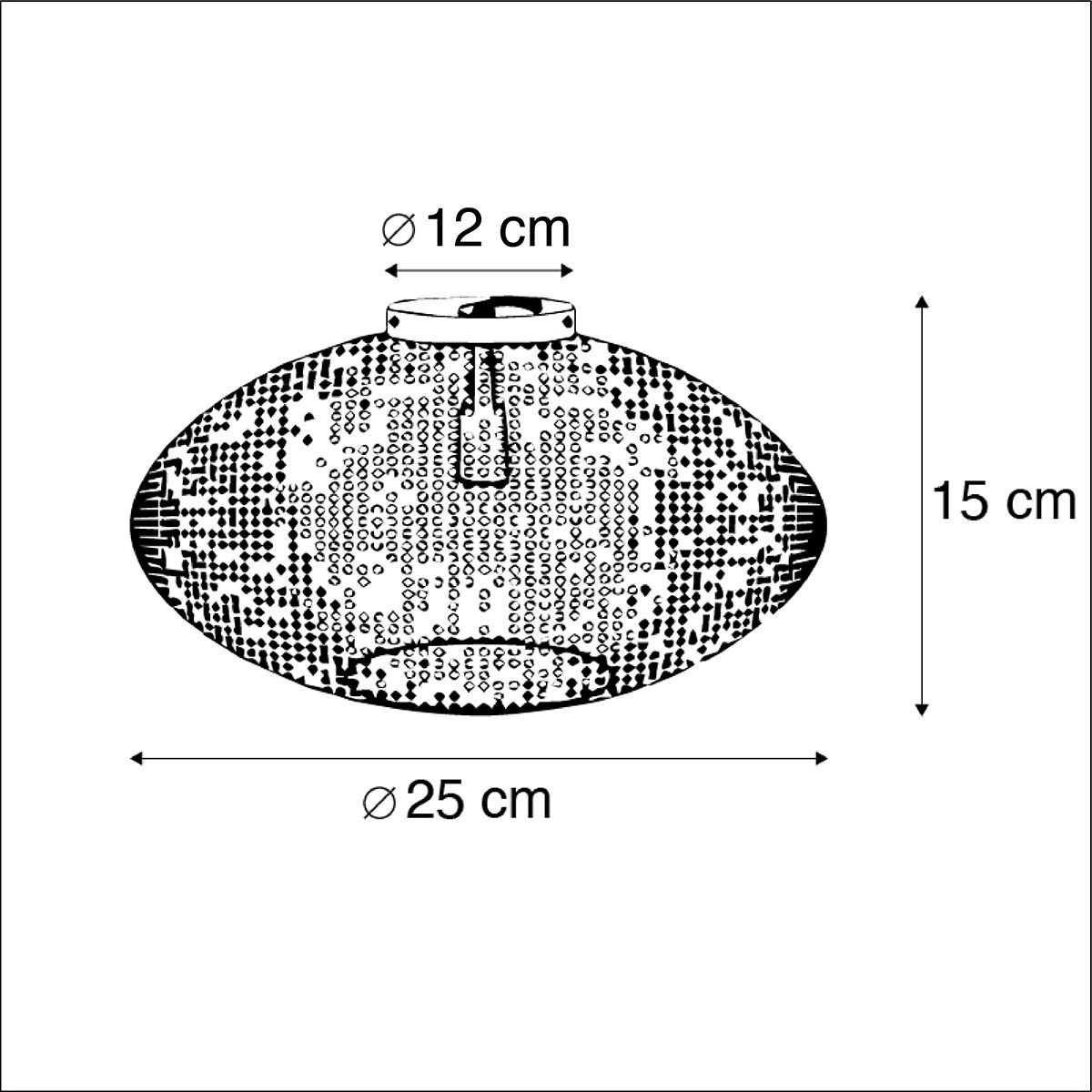 Smart plafondlamp zwart met goud 25 cm incl. Wifi P45 - Radiance