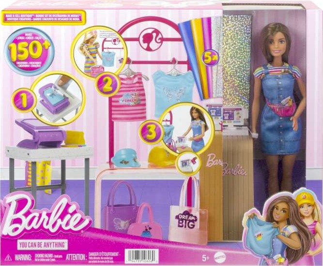Barbie - Make And Sell Boutique- Legesæt Med Barbie Dukke