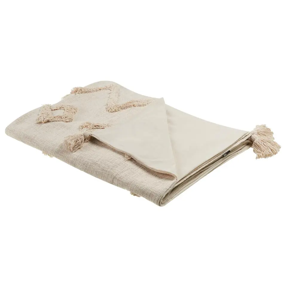 GUNA - Plaid - Beige - 130 x 180 cm - Katoen