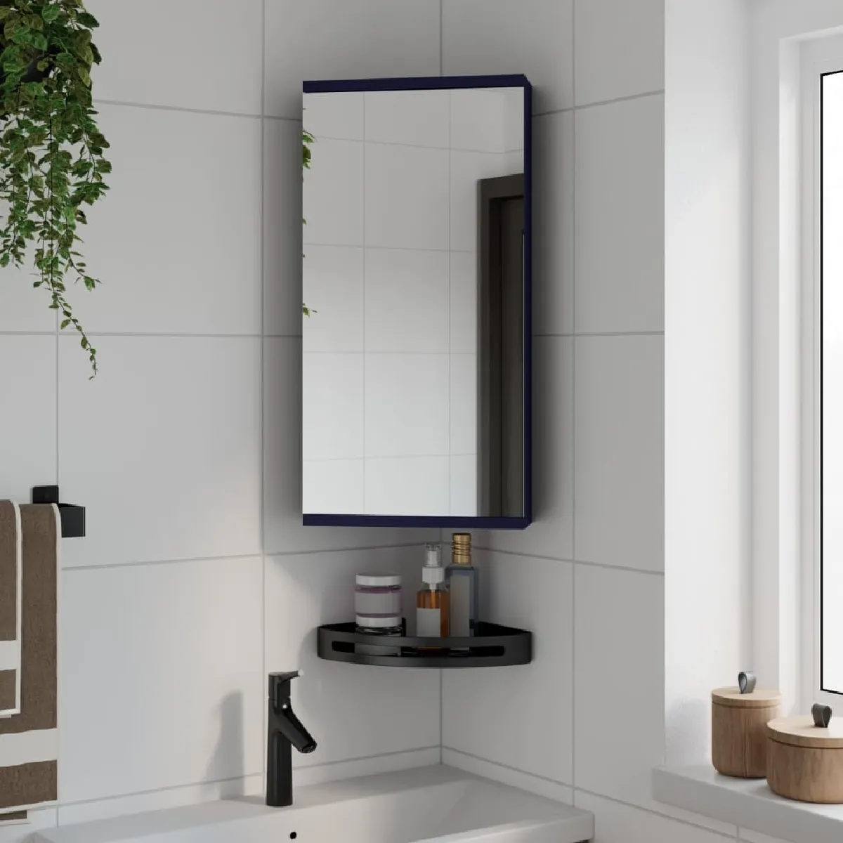 vidaXL Armoire de bain - Gris