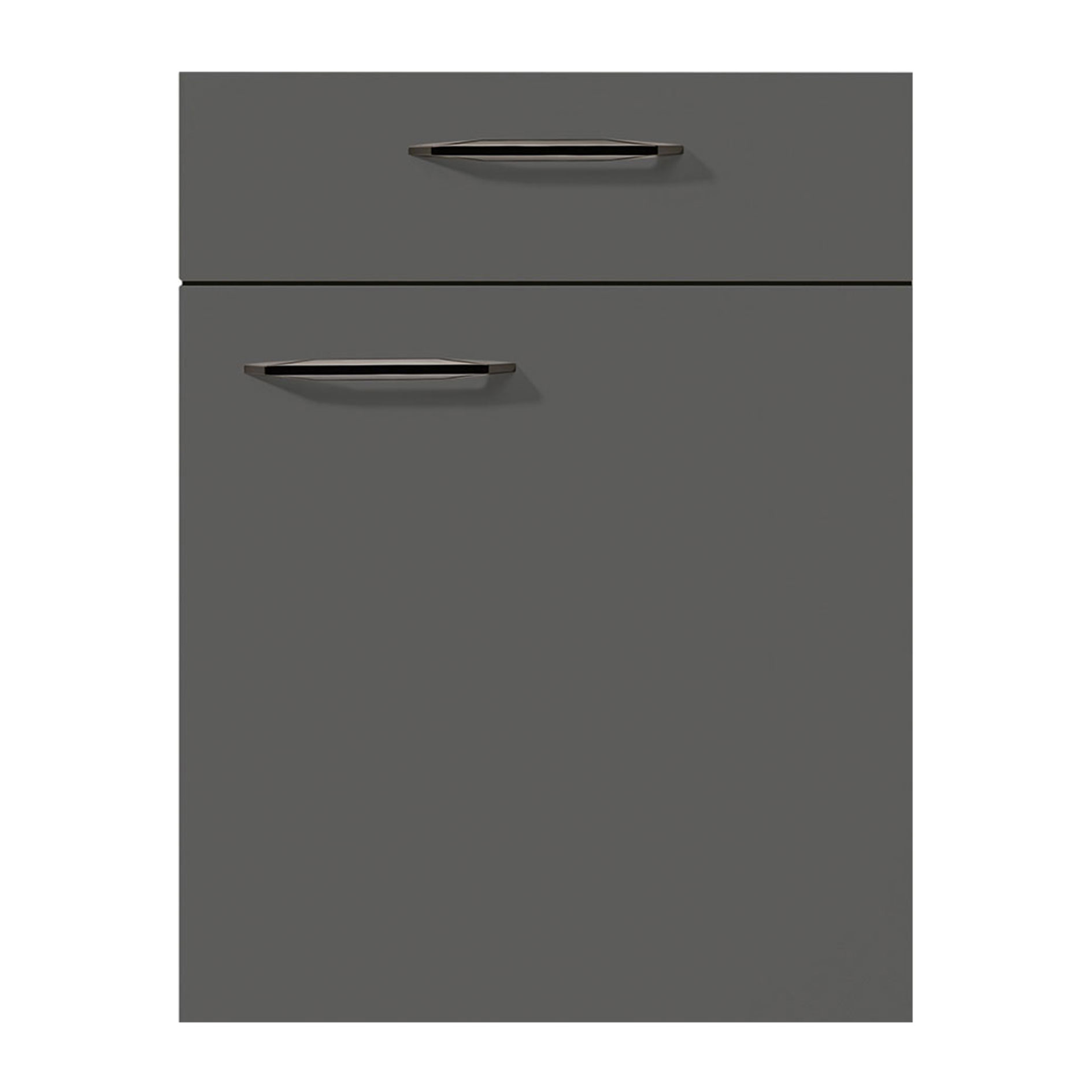 nobilia Küchenblock TOUCH - Lacklaminat schiefergrau - schwarz matt - Kühlschrank rechts - 310 cm