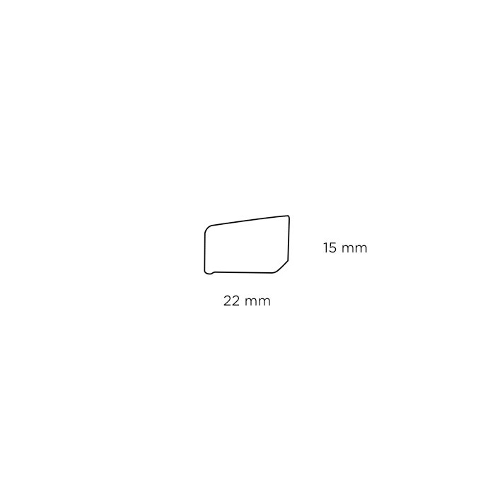Skureliste plast koksgrå - 15 x 22 x 3000 mm