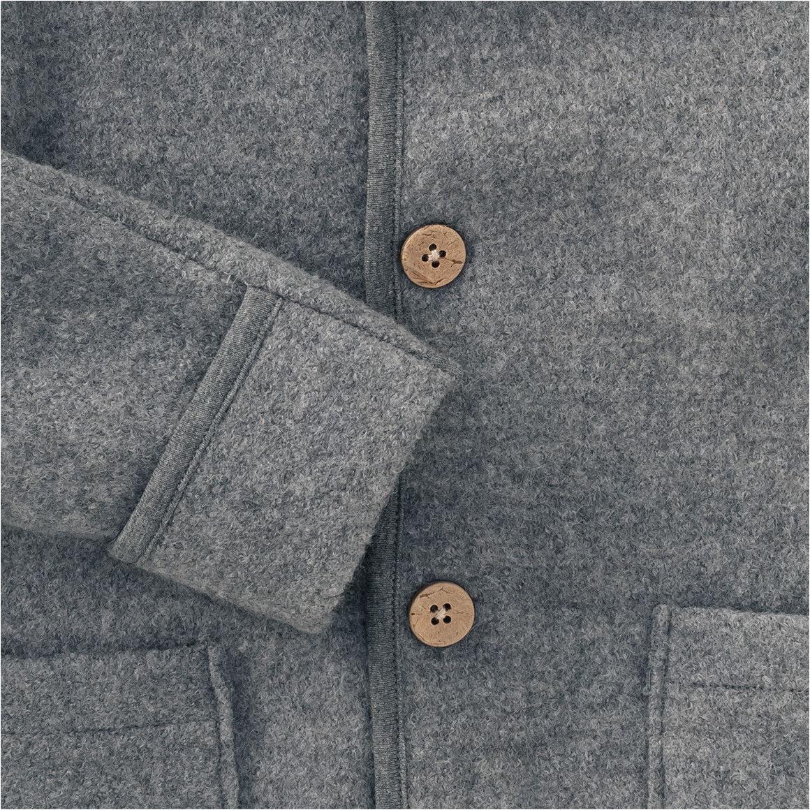 Topomini Pure Collection Baby Wollwalk-Jacke mit Umschlagbündchen grau