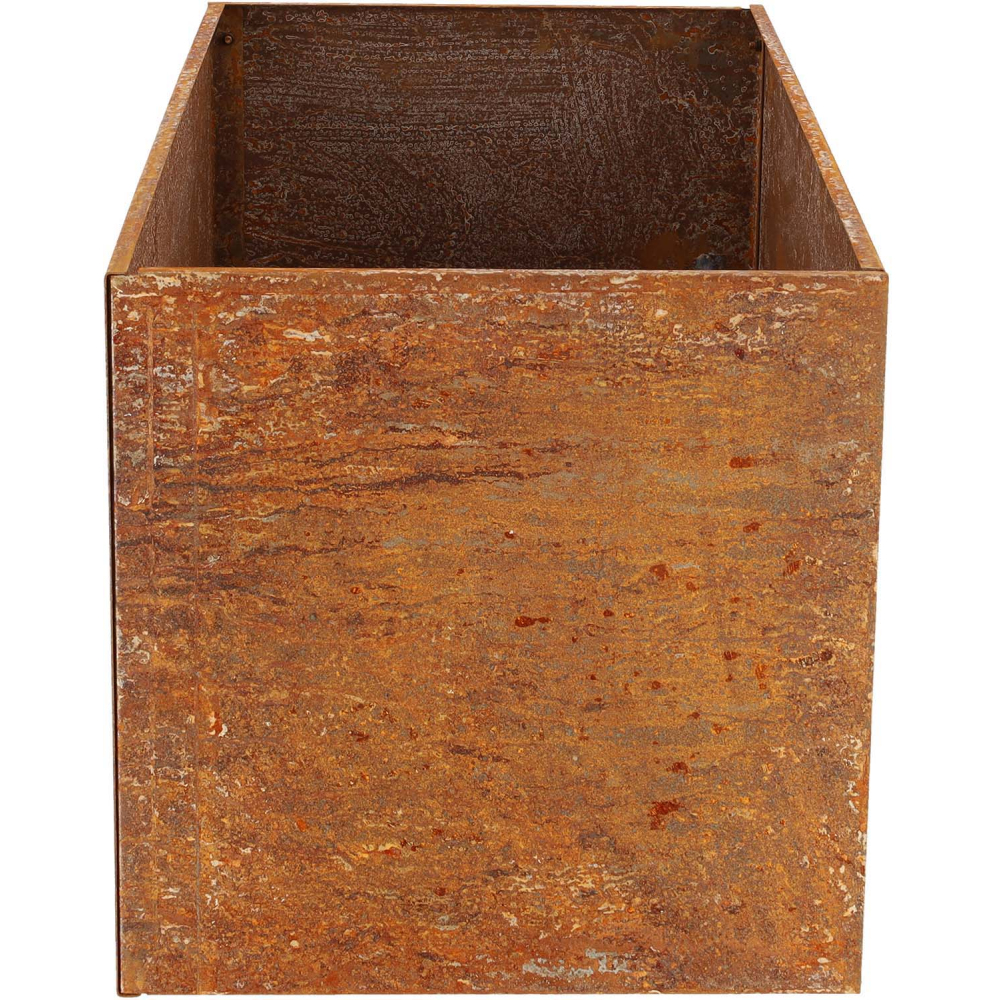 Jardinière en acier corten rouille 78 x 38 x 38 cm