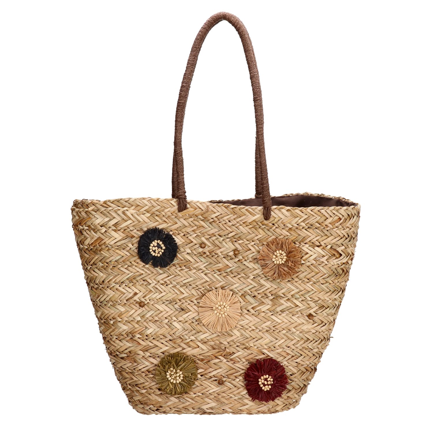 PE Florence Straw Summer Rieten Mand naturel