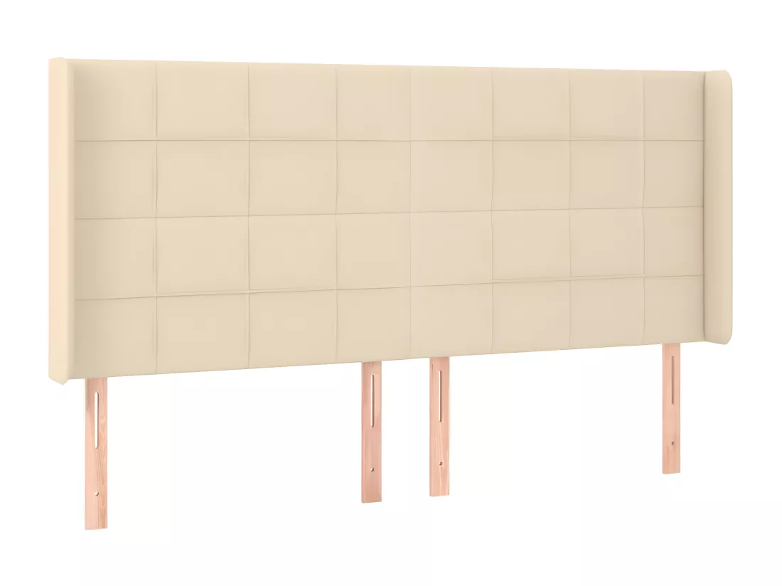 Sommier tapissier et matelas et LED Crème 200x200 cm Tissu