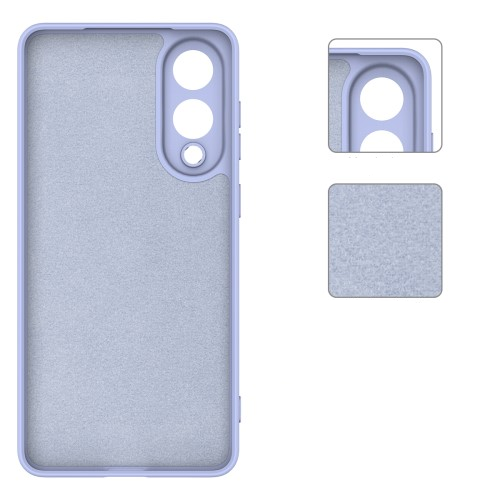 Samsung Galaxy S25 Edge Silikon Case Hülle mit Kameraschutz   Trageschlaufe - Lila
