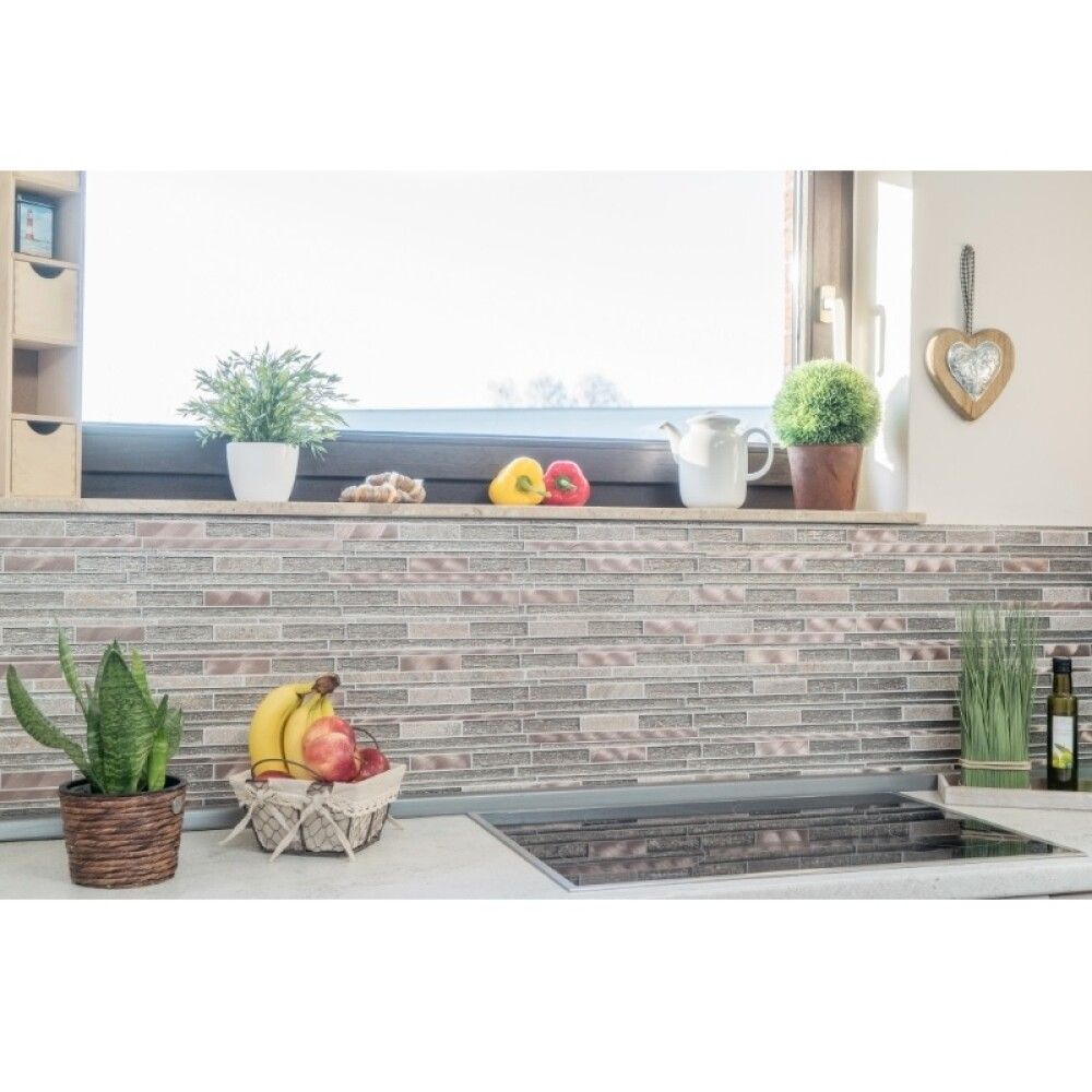 MOSAIKK INTERLOCK CRYSTAL/STONE/ALLOY MIX BEIGE/COPPER XAM