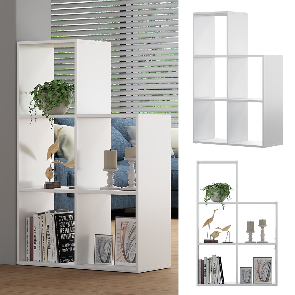 Vicco Treppenregal Aramis Weiß, 73 x 108 cm, Standregal mit 5 Fächer