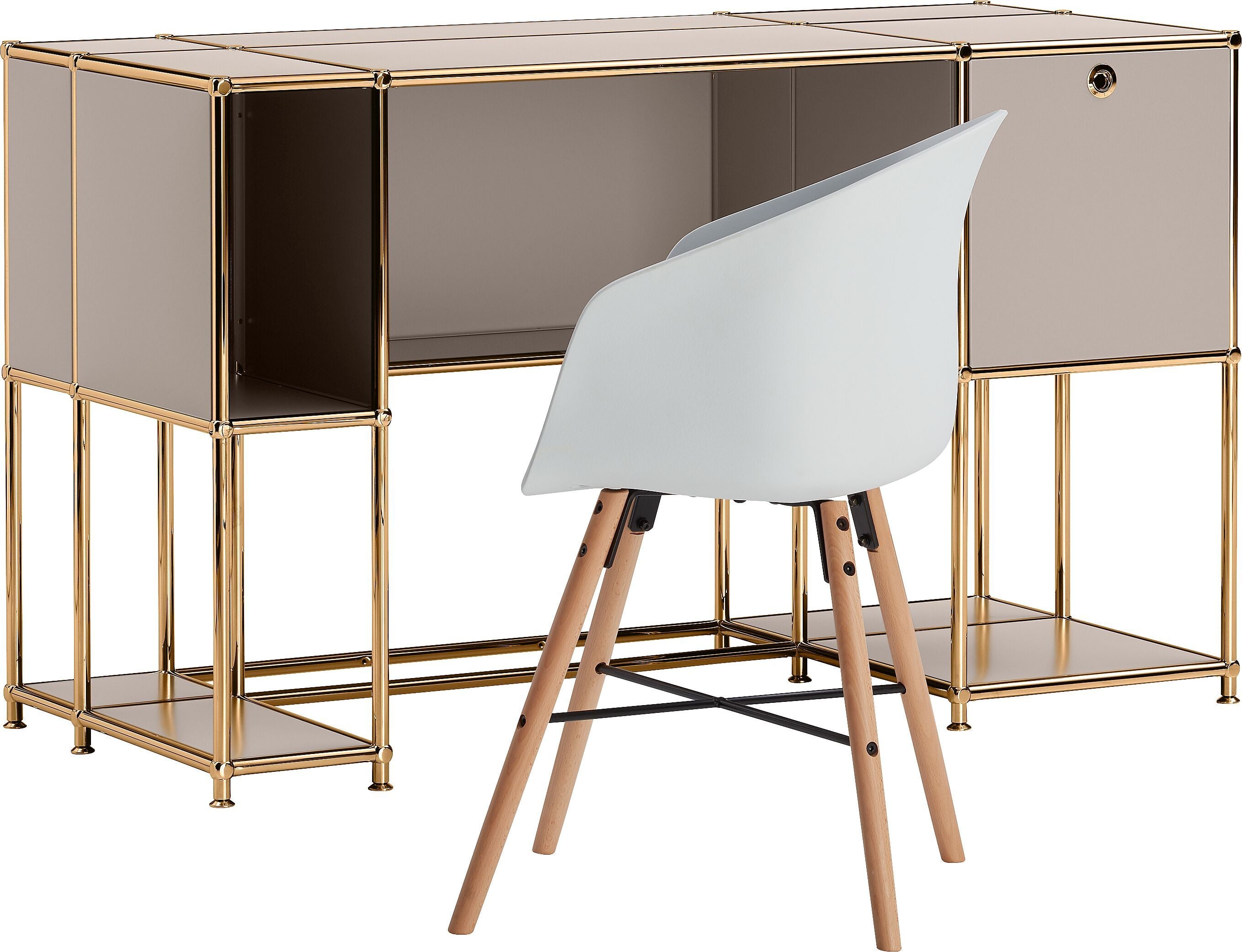 FLEXCUBE Schreibtisch - Taupe / B: 134.0 cm x T: 60.0 cm x H: 80.0 cm
