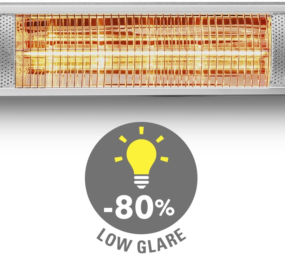 TROTEC Infrarot-Heizstrahler IR 3050 – 3.000 W, 3 Heizstufen mit Fernbedienung, Low Glare Technologie, IP65 wetterfest, geräuschlos, ideal für Terrasse & Gastronomie