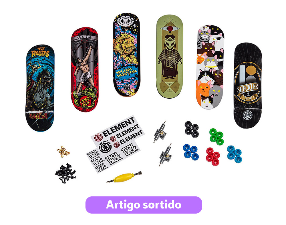 CONJUNTO BÓNUS DE 6 SKATES TECH DECK MODELOS SORTIDOS