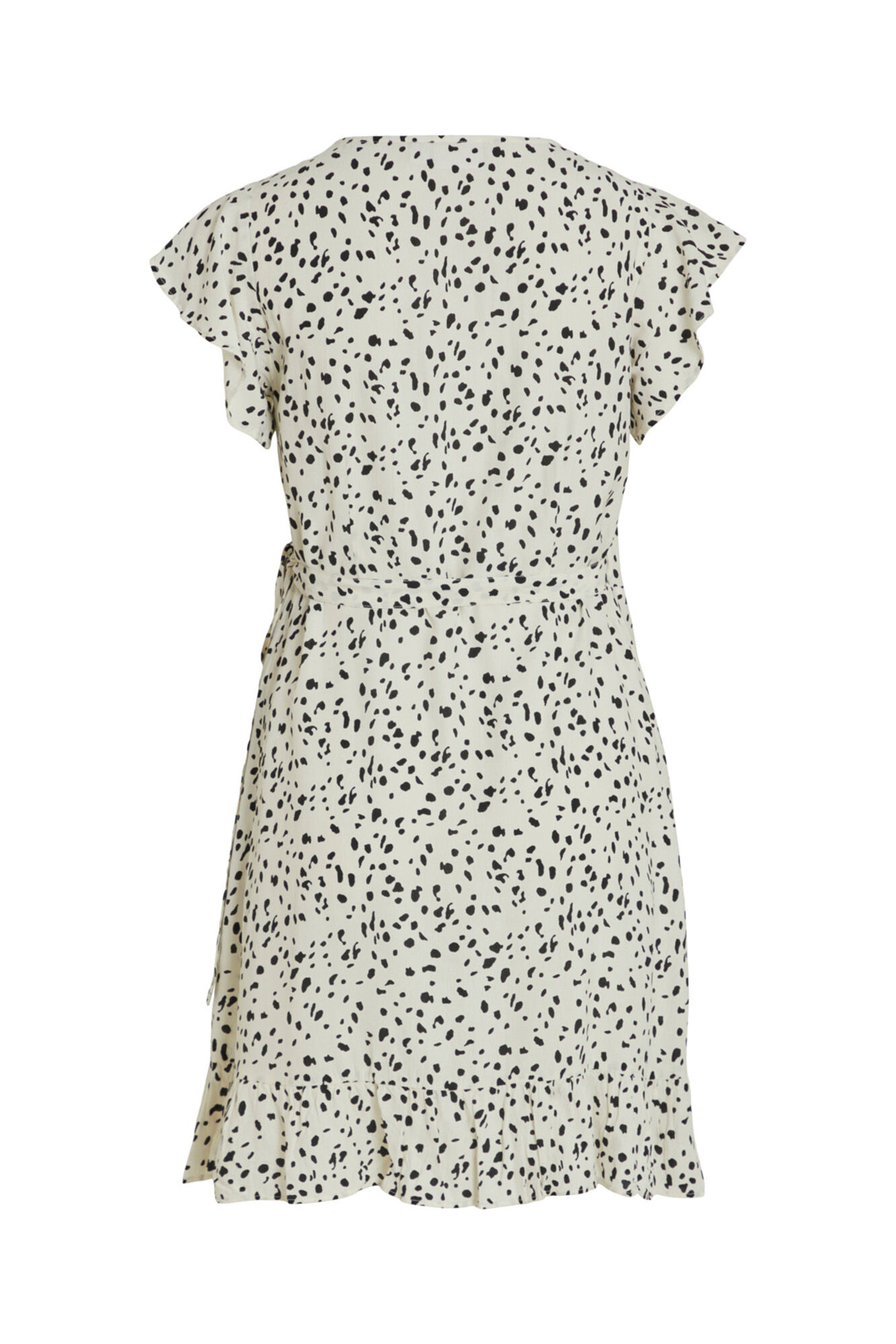 Vestido curto com babados - Cinza
