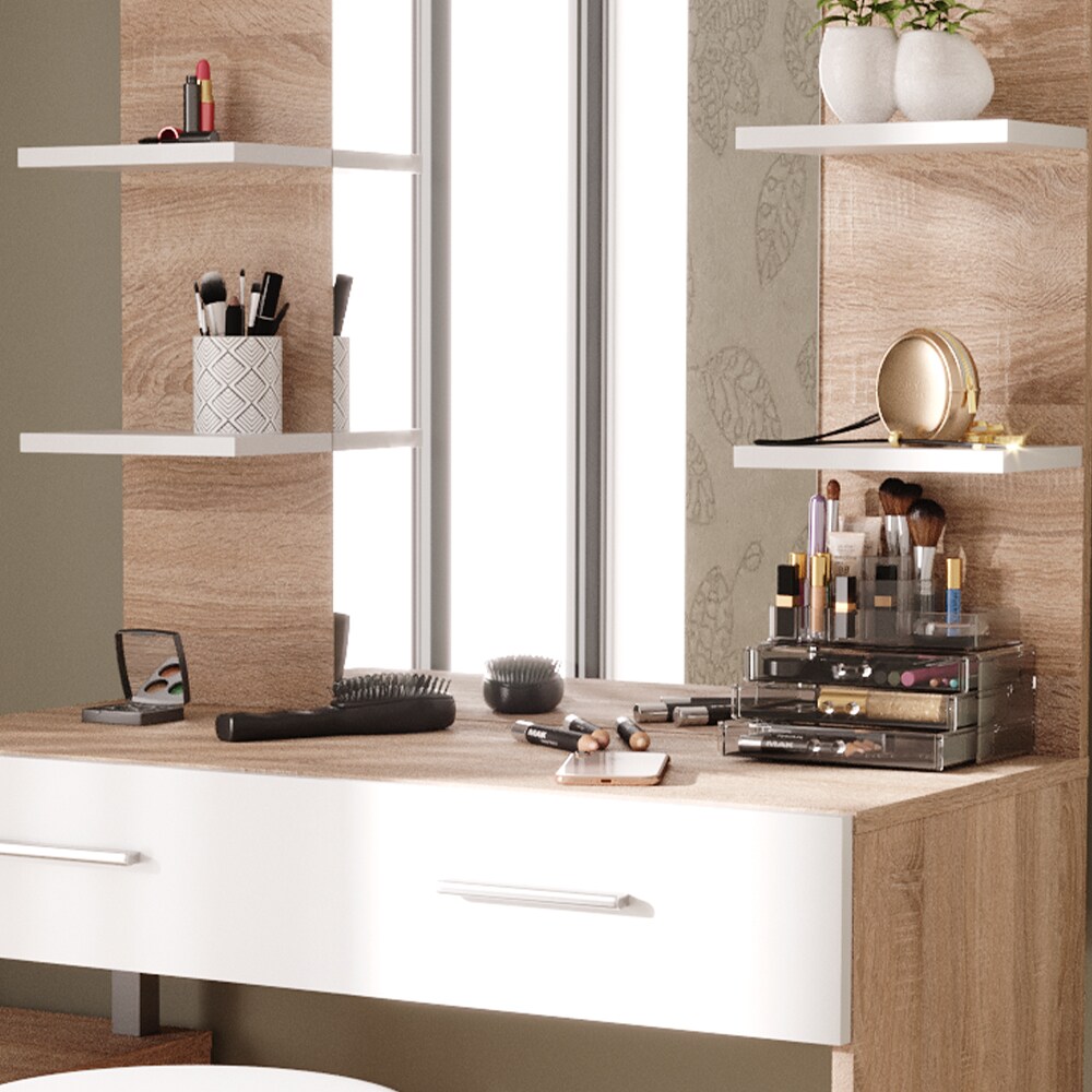 Vicco Schminktisch Frisiertisch Frisierkommode Maria Weiß Sonoma Spiegel Hocker 132x145 cm modern Ablage