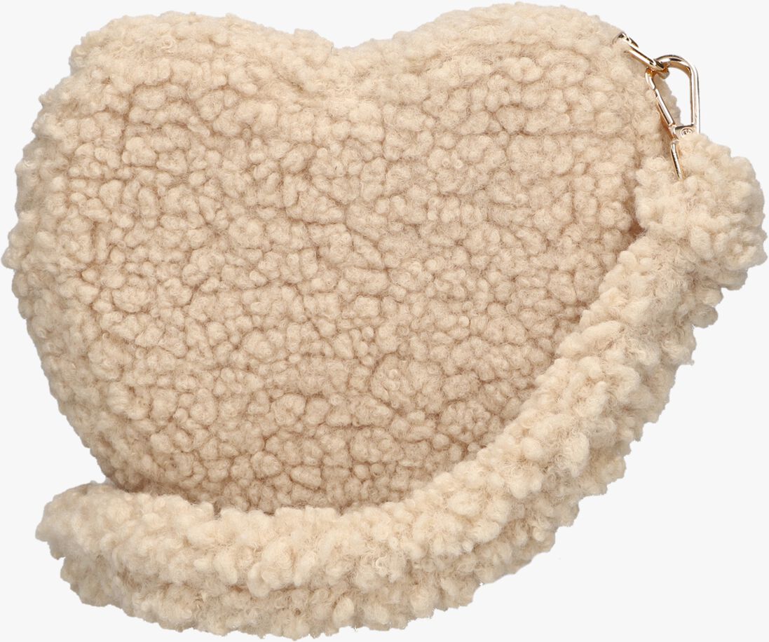 ALIX THE LABEL beige alix the label schoudertas ladies woven faux fur heart bag