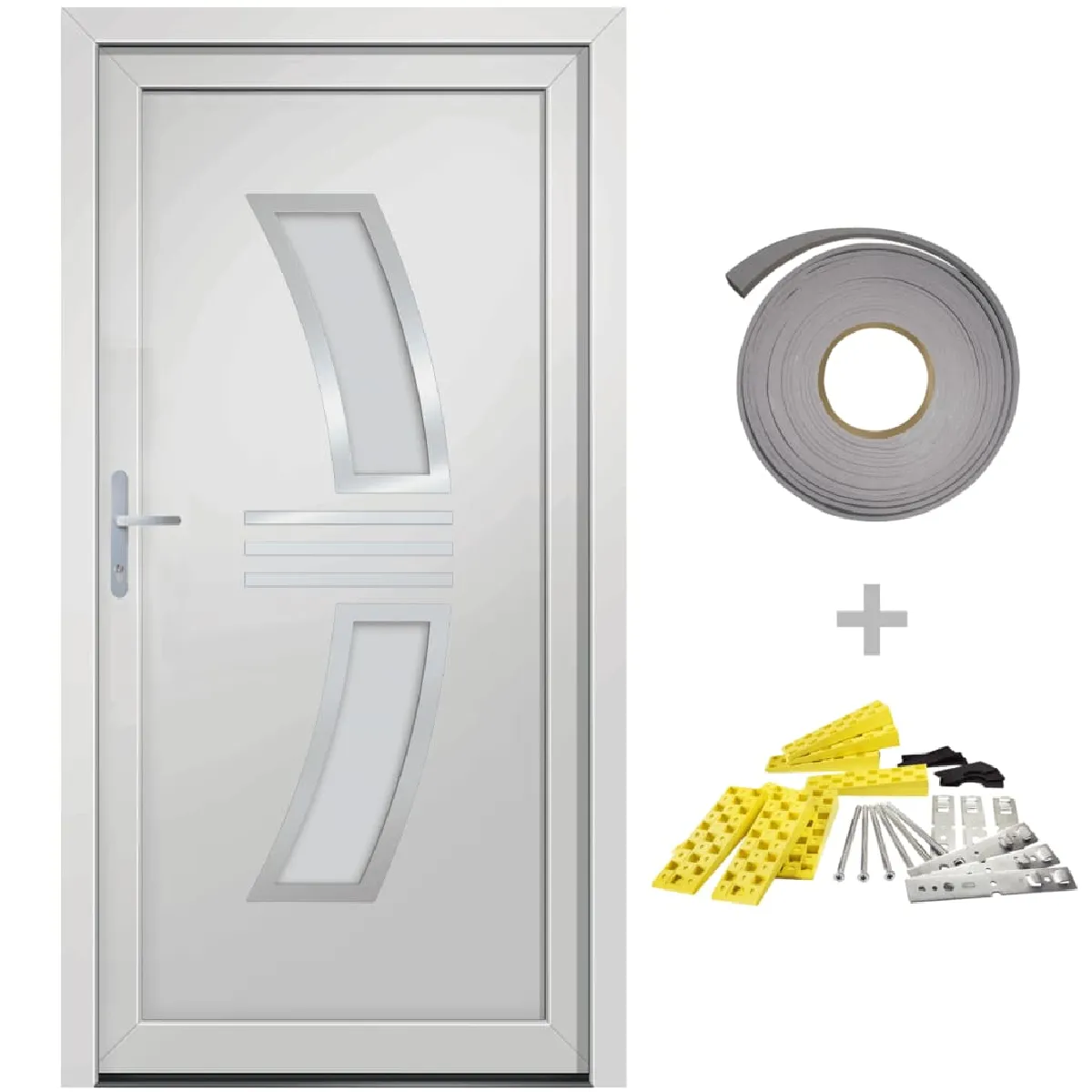 vidaXL Porte d'entrée - Blanc 108x200 cm PVC