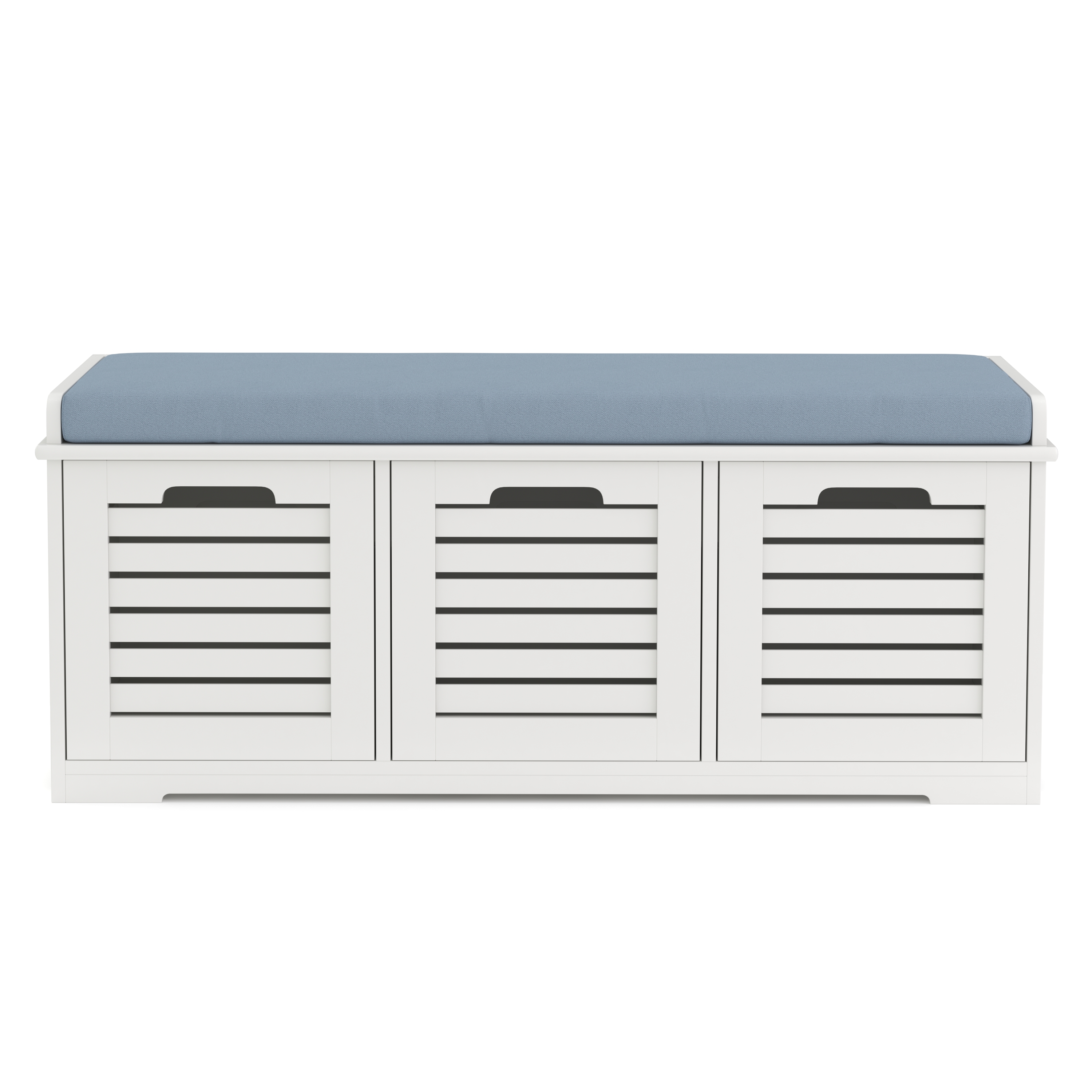 Sitzbank mit 3 Staufächer KAMILA 105 x 34 x 43 cm weiss