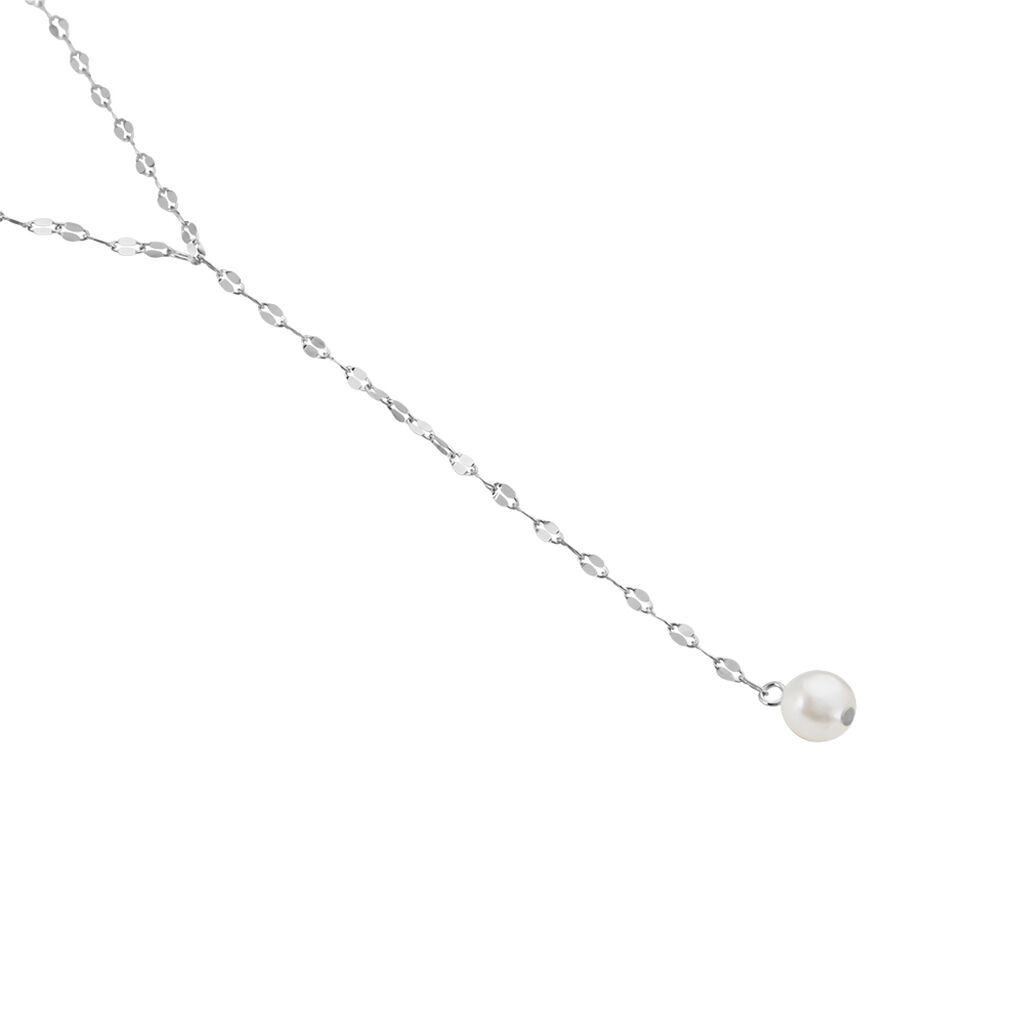 Collier Aron Argent Blanc Perle De Culture Blanc