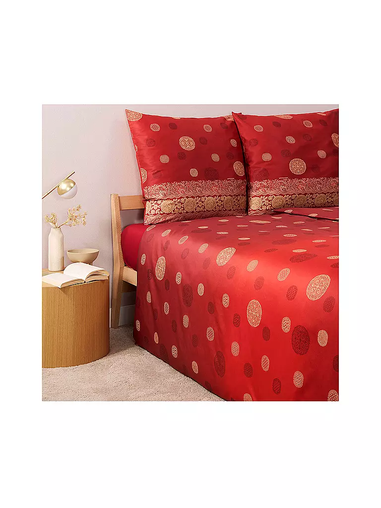 BASSETTI Satin Bettwäsche PALLAVICINO 70x90cm/140x200cm Rot rot