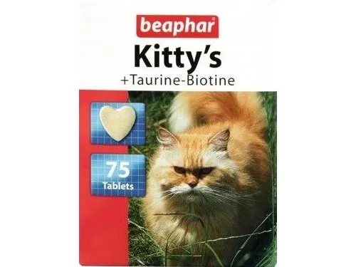 Beaphar Kitty''s   Taurine-Biotine, Kat, Tablet, Generelt sundhed, Junior, vitamin C, vitamin E, Vitamin H (biotin), Kalcium, Phosphorus, Kalium, Natrium