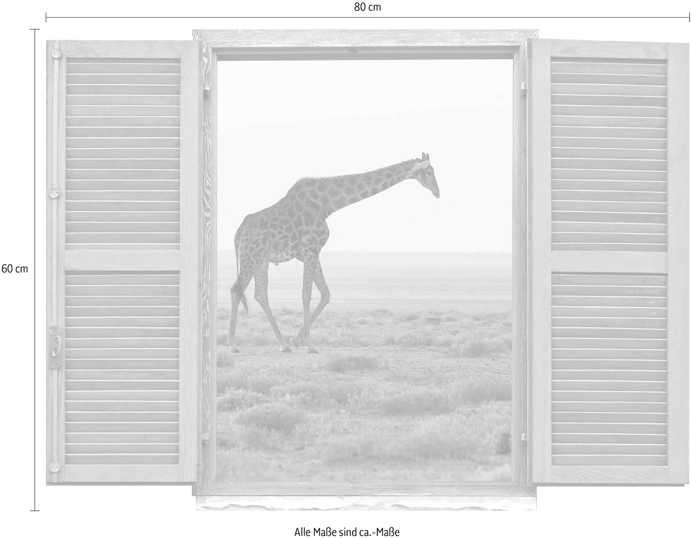 queence Wandtattoo »Giraffe« Wandsticker, Wandbild, selbstklebend, 3D, Fenster