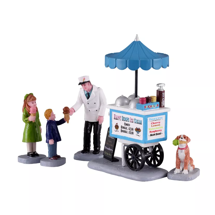 Personnages Lemax Charriot de crème glacée