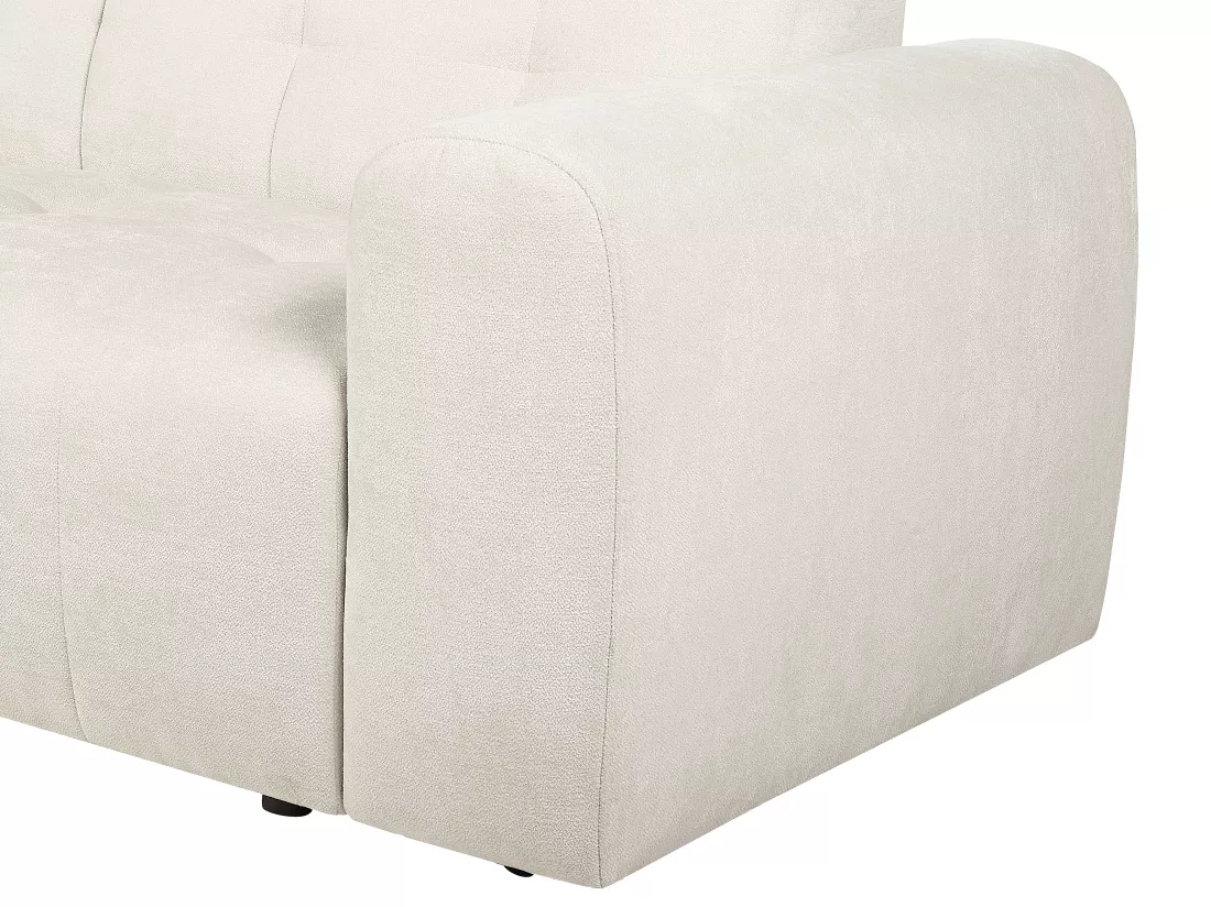 Canapé d'angle gauche en tissu texturé blanc ivoire FRISALO de Pascal Morabito