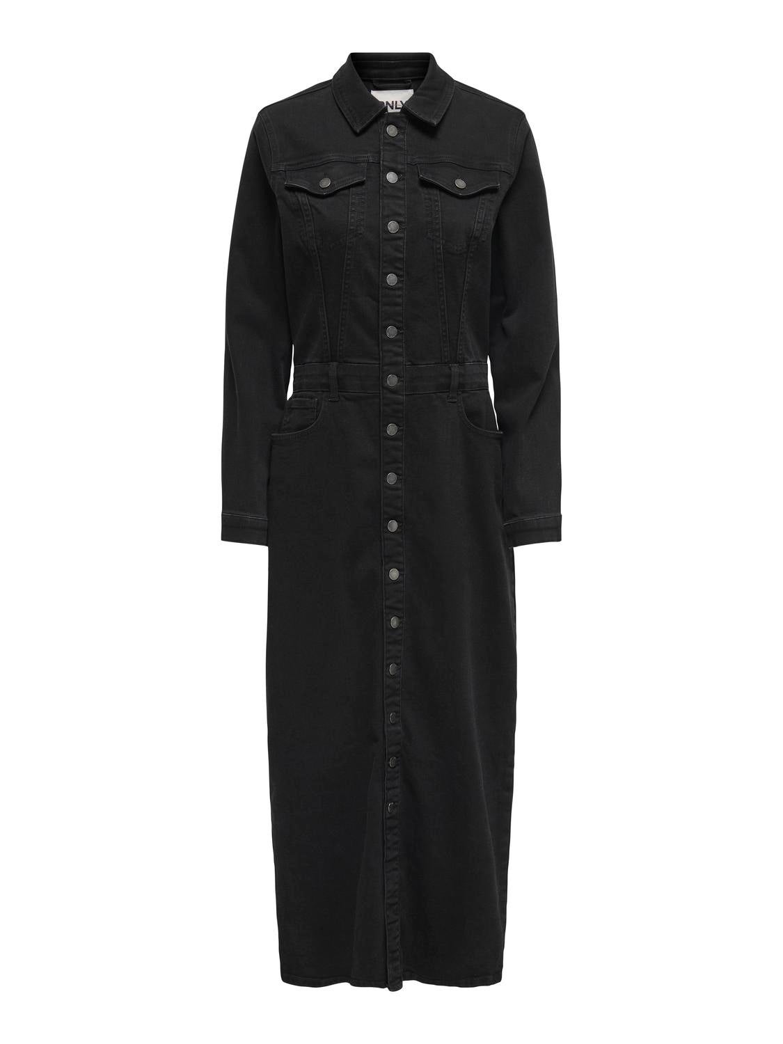 ONLELLEN Langes Kleid Washed Black