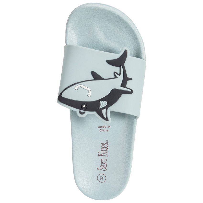 Mules à bride requin pour garçon avec lanière selon l'âge - Bleu