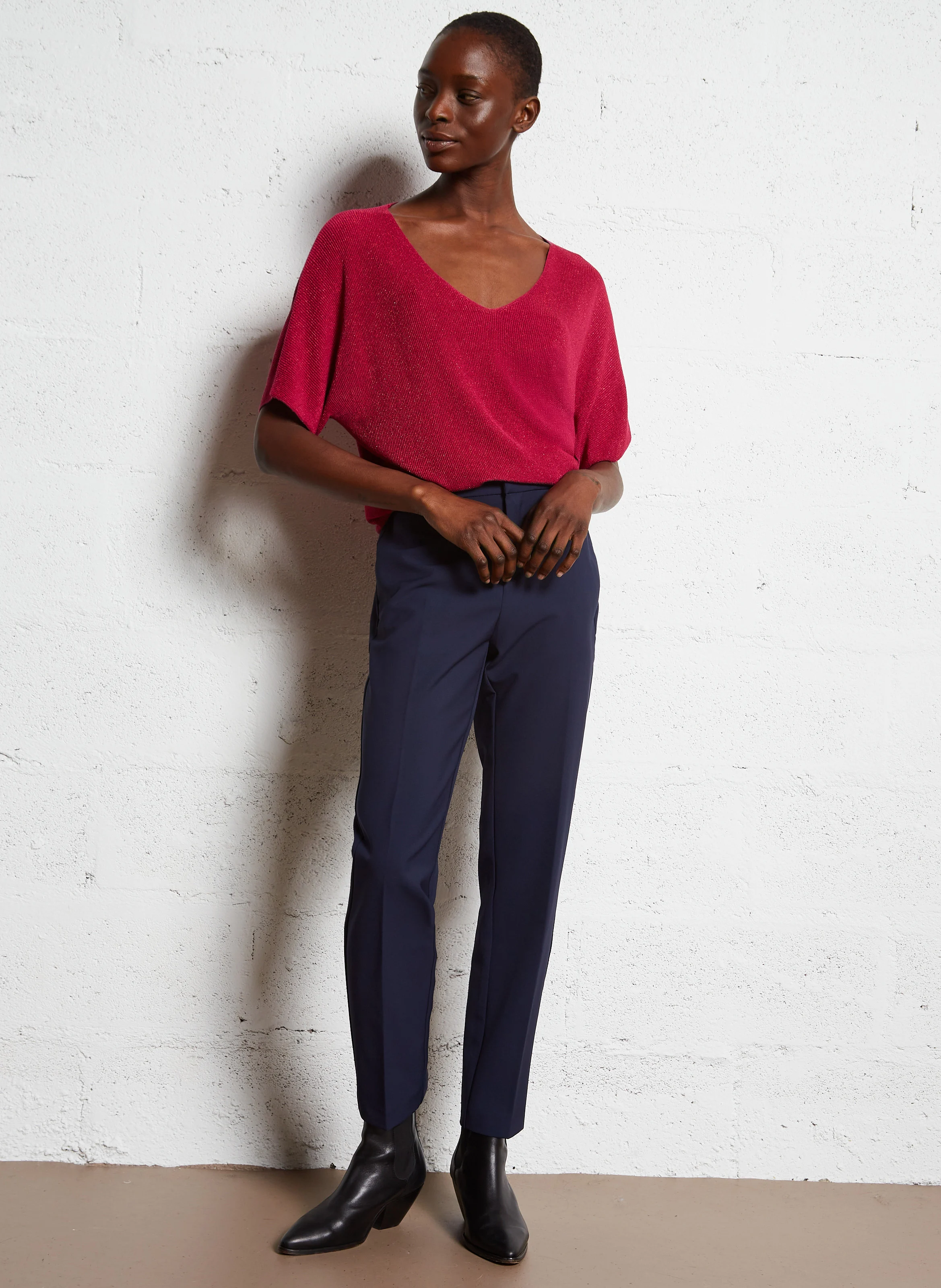 PAULIN - Pantalon droit de tailleur| Bleu