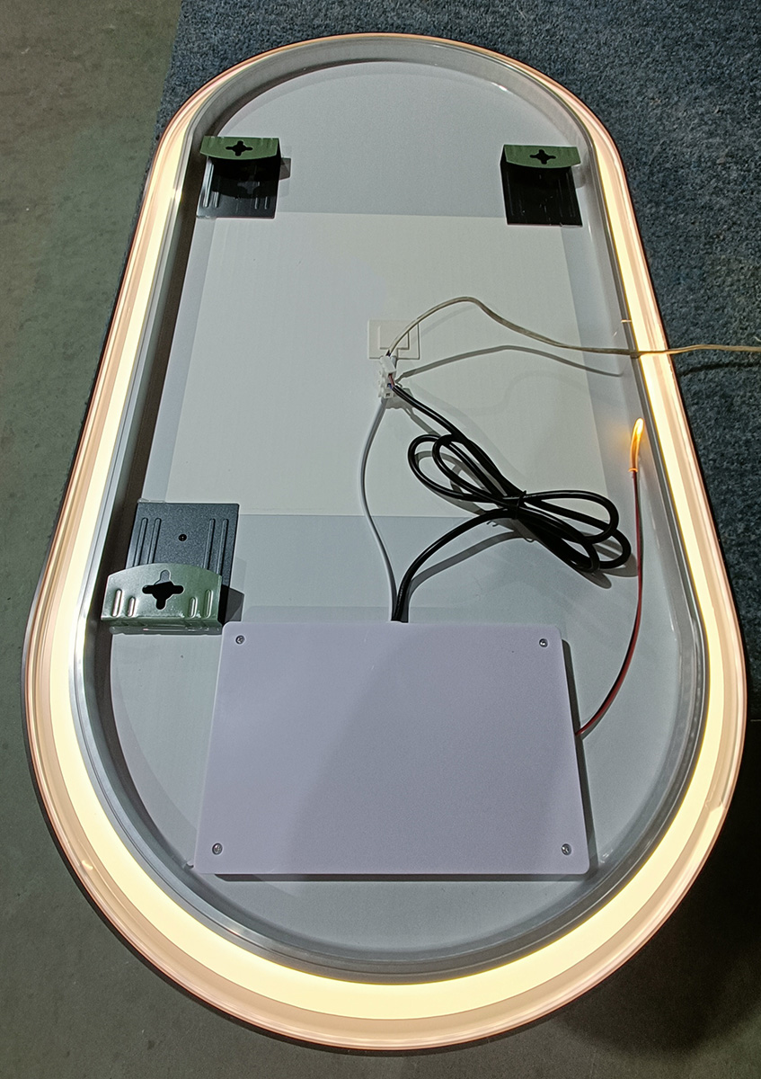Saniclear Parma Black ovale spiegel met LED-verlichting en spiegelverwarming 100x50cm mat zwart