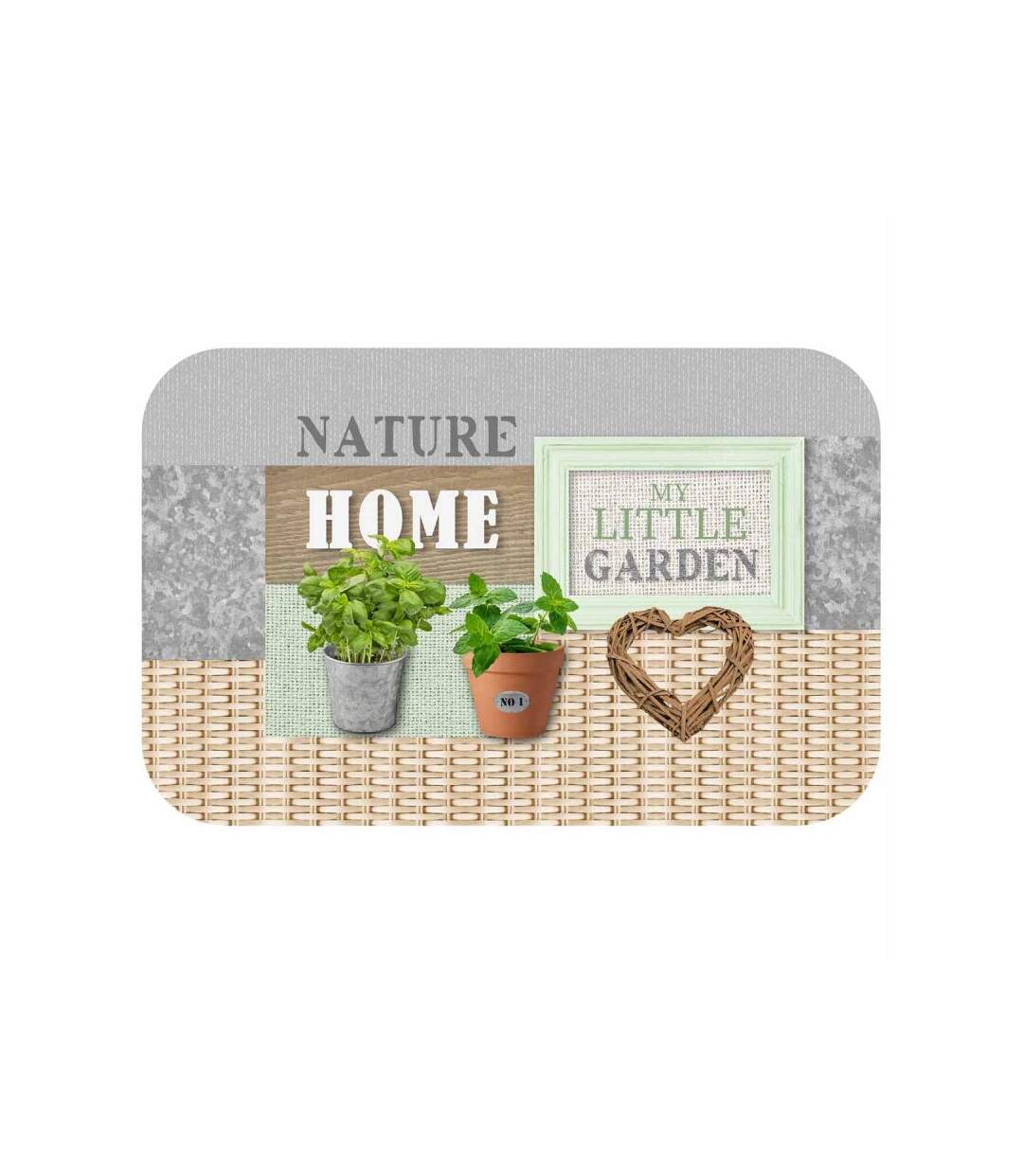 Set de Table Imprimé Garden 28x44cm Naturel & Gris