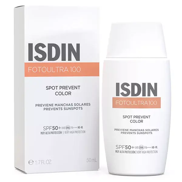 Protetor solar com cor ISDIN FotoUltra Spot Prevent FPS 50+ Anti-manchas escuras 50ml