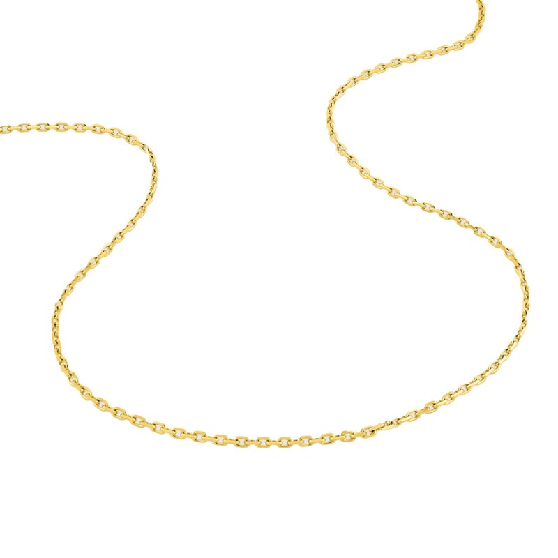 Chaîne mixte 40 cm - Maille Forçat diamanté - Or 18 Carats - Largeur 1.60 mm
