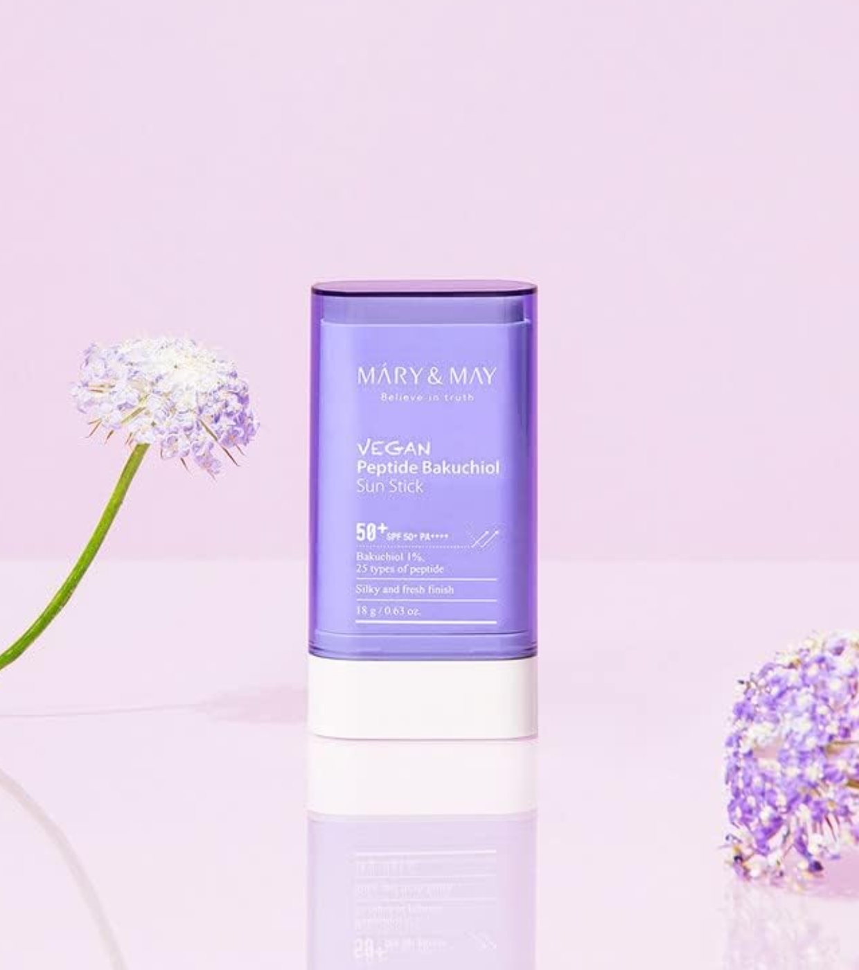 Mary & May - Protetor solar em bastão SPF50+ PA++++ Vegan Peptide Bakuchiol