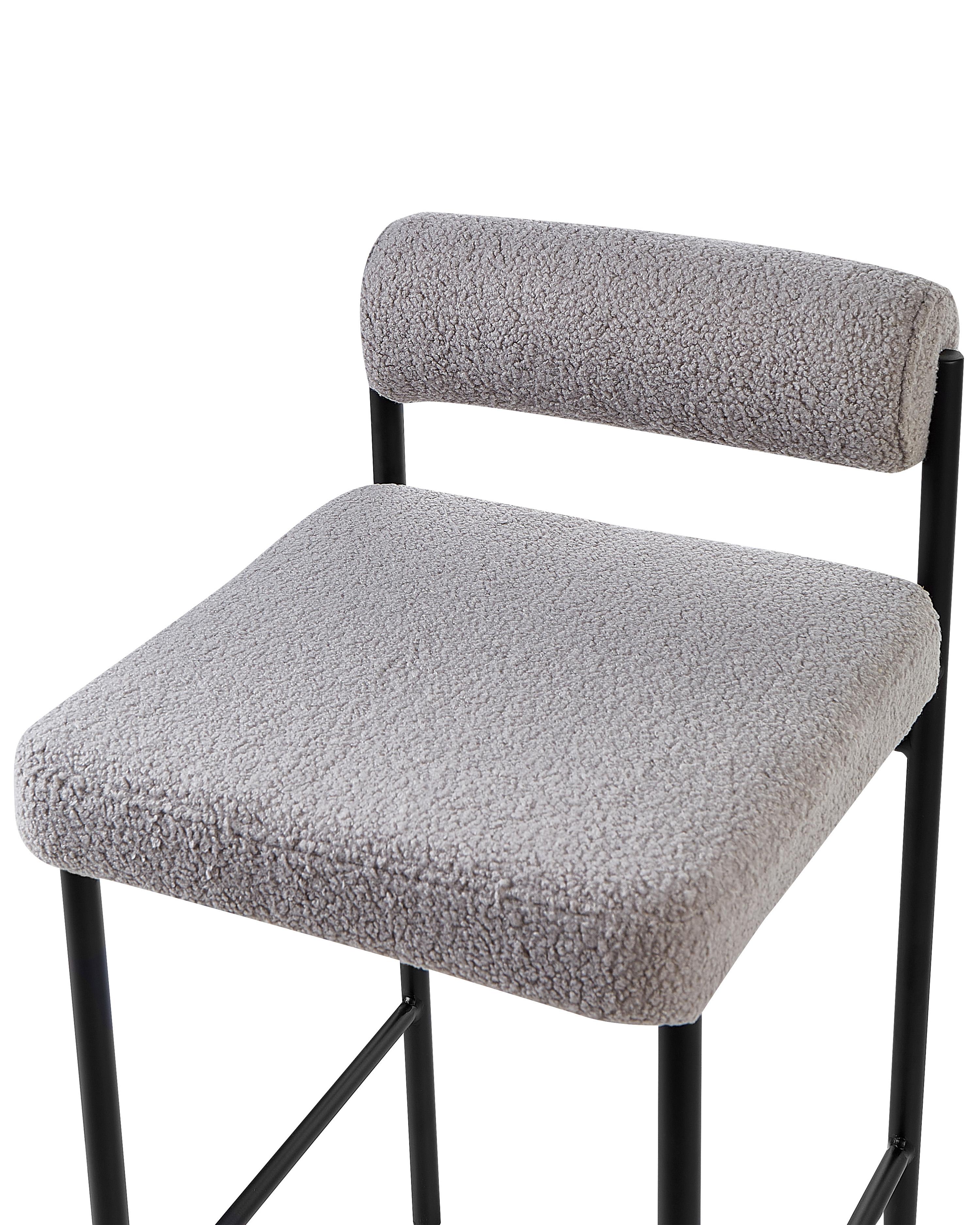 Set van 2 barstoelen AMAYA Bouclé Grijs