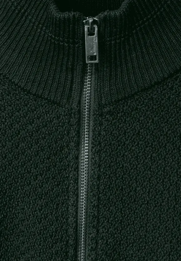 Strickjacke mit Zipper - dark green