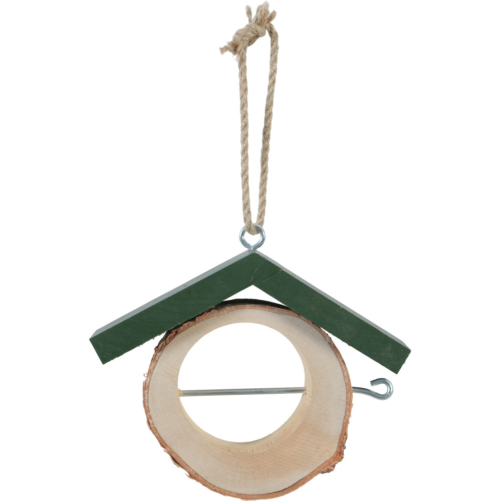 Support pour pomme en bois massif pour oiseaux