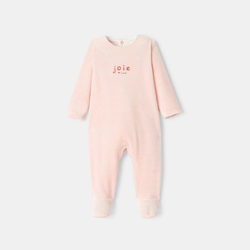 Dors-bien en velours rayé rose mixte Absorba Rose