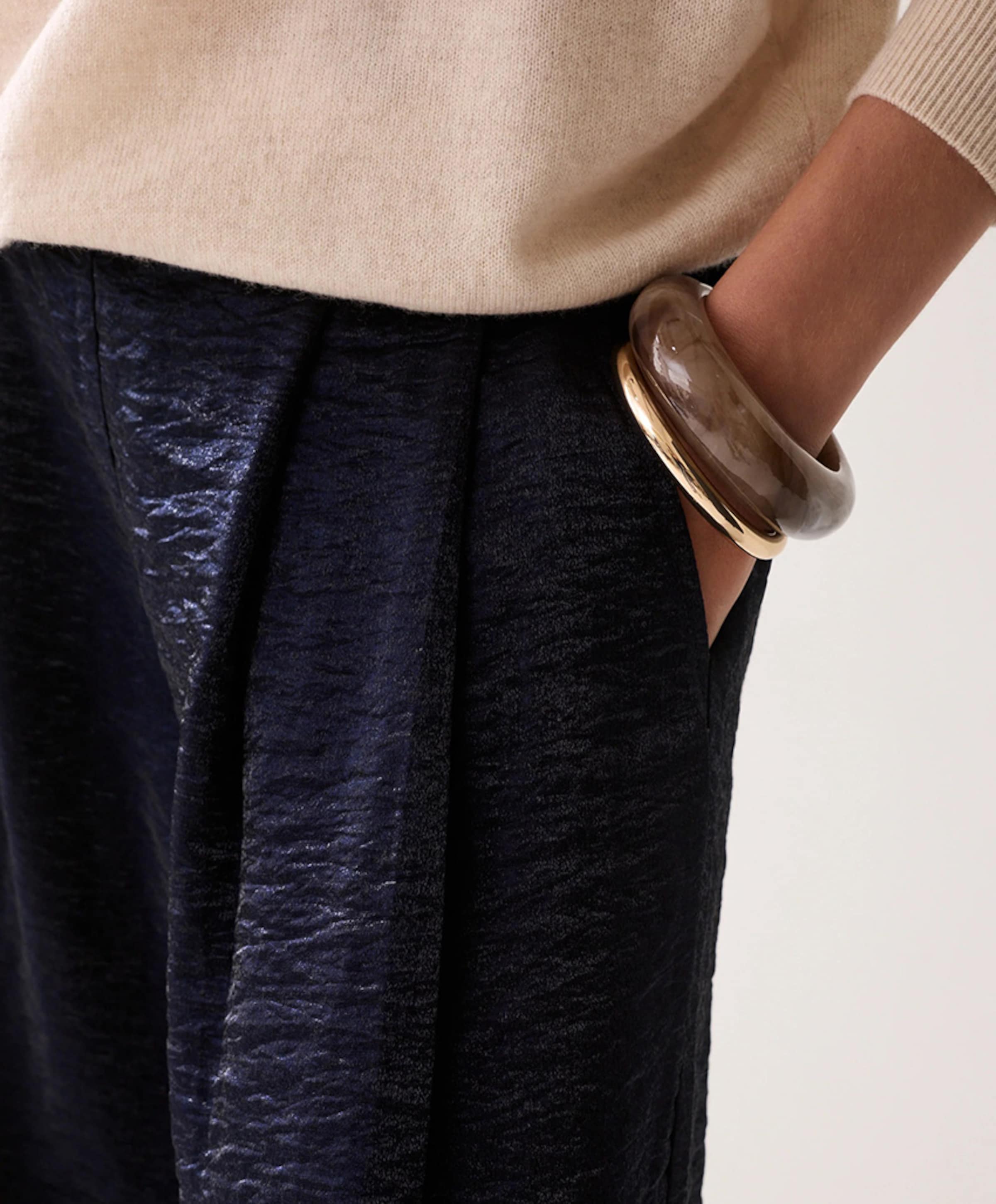 Summum Woman Metallic shine dames broek blauw