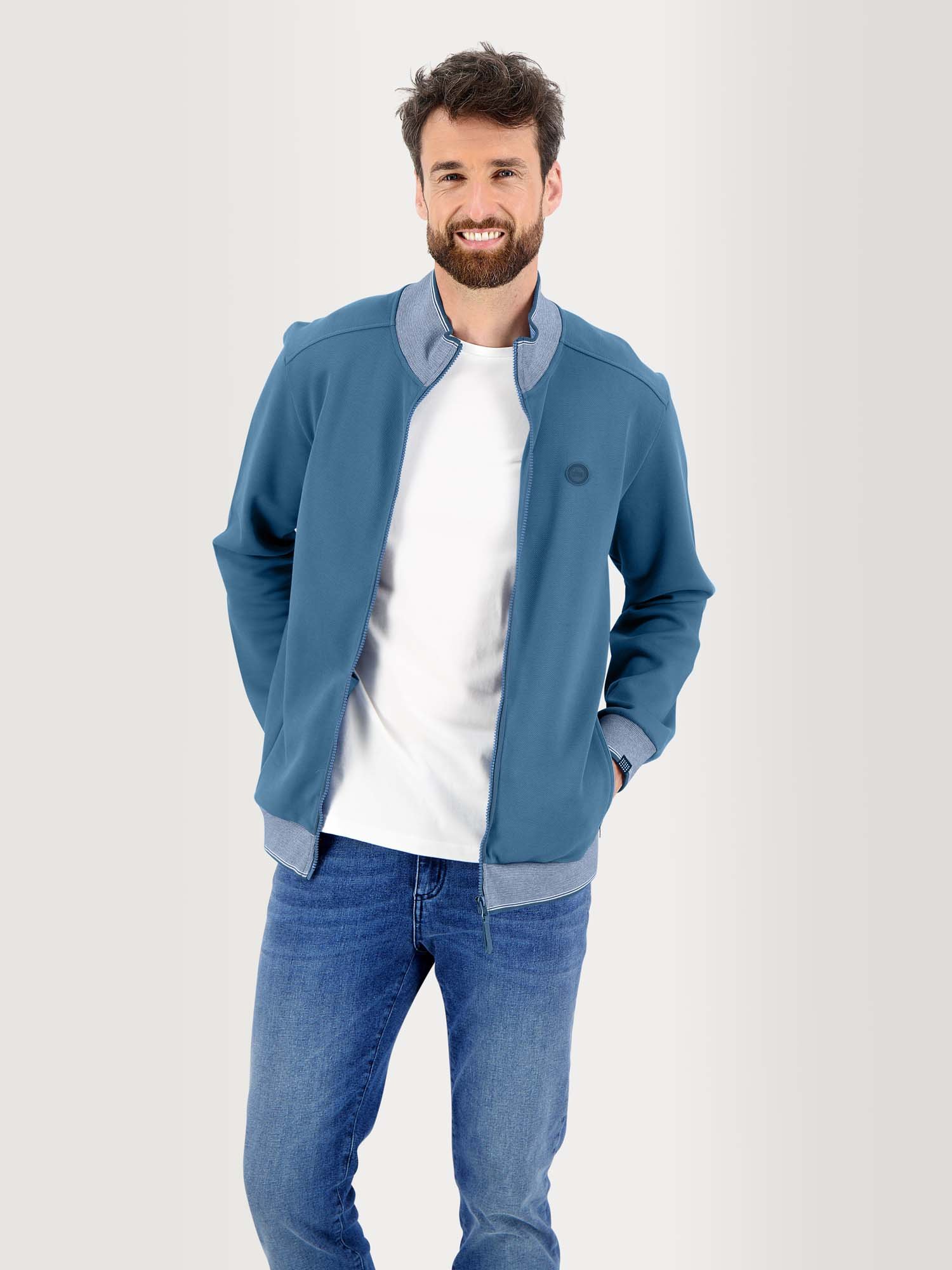 Gilet Zippé Homme Confort Bleu Clair