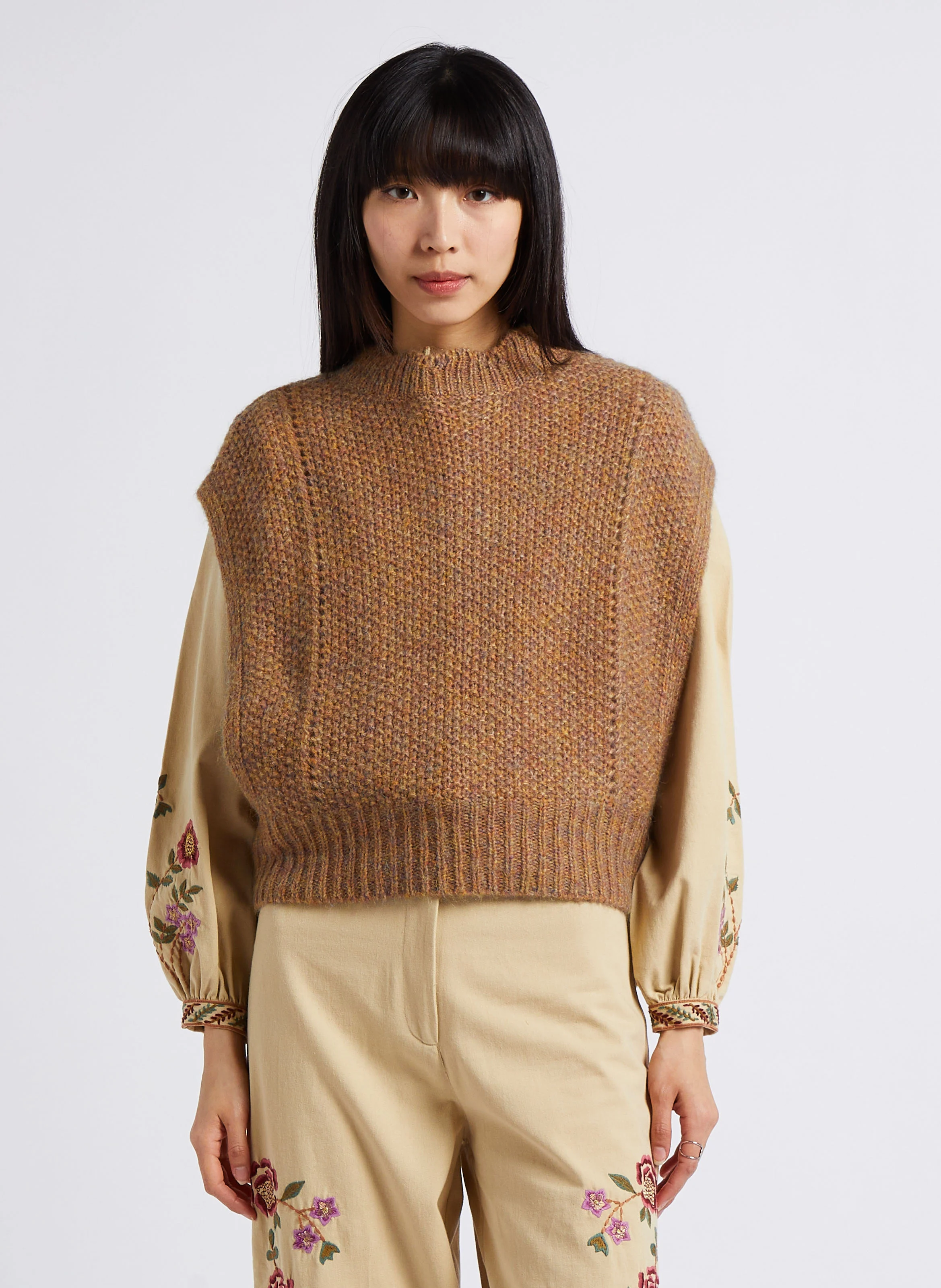 SIGOU - Poncho colrond | Marron