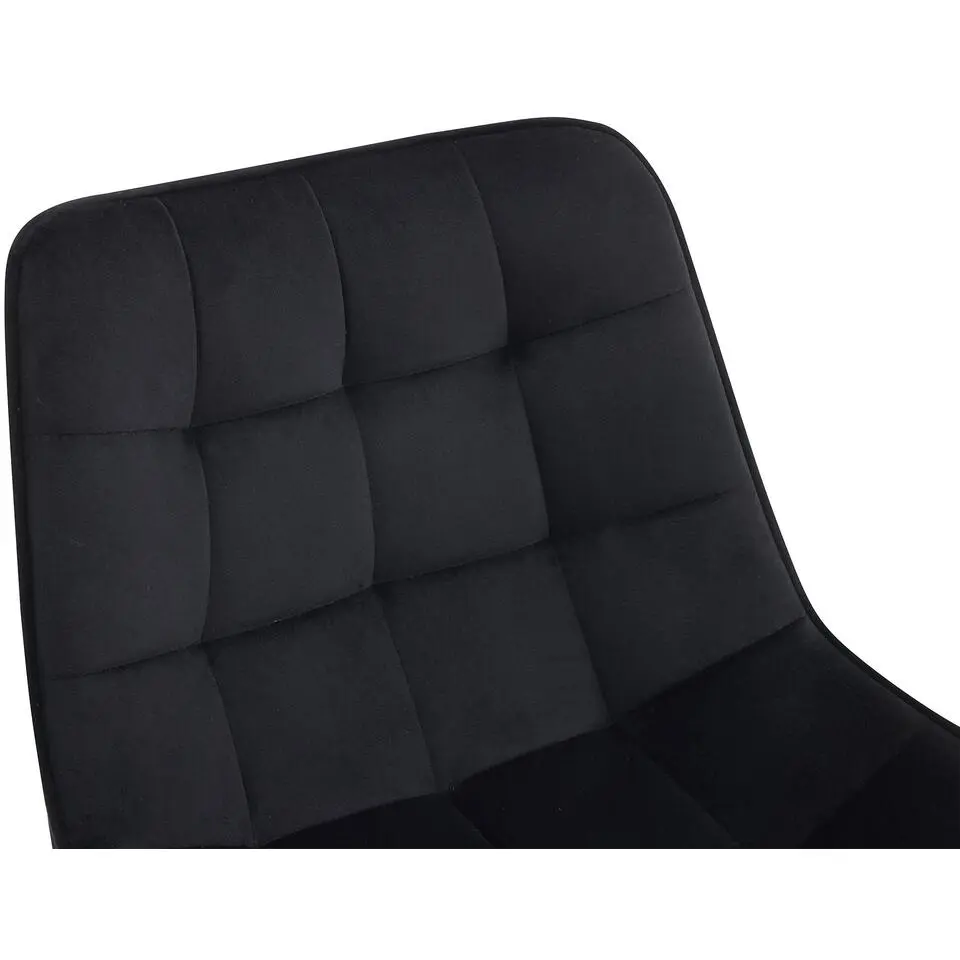 CLP Set van 2 Barkruk Dartford mat zwart Frame - Fluweel - zwart