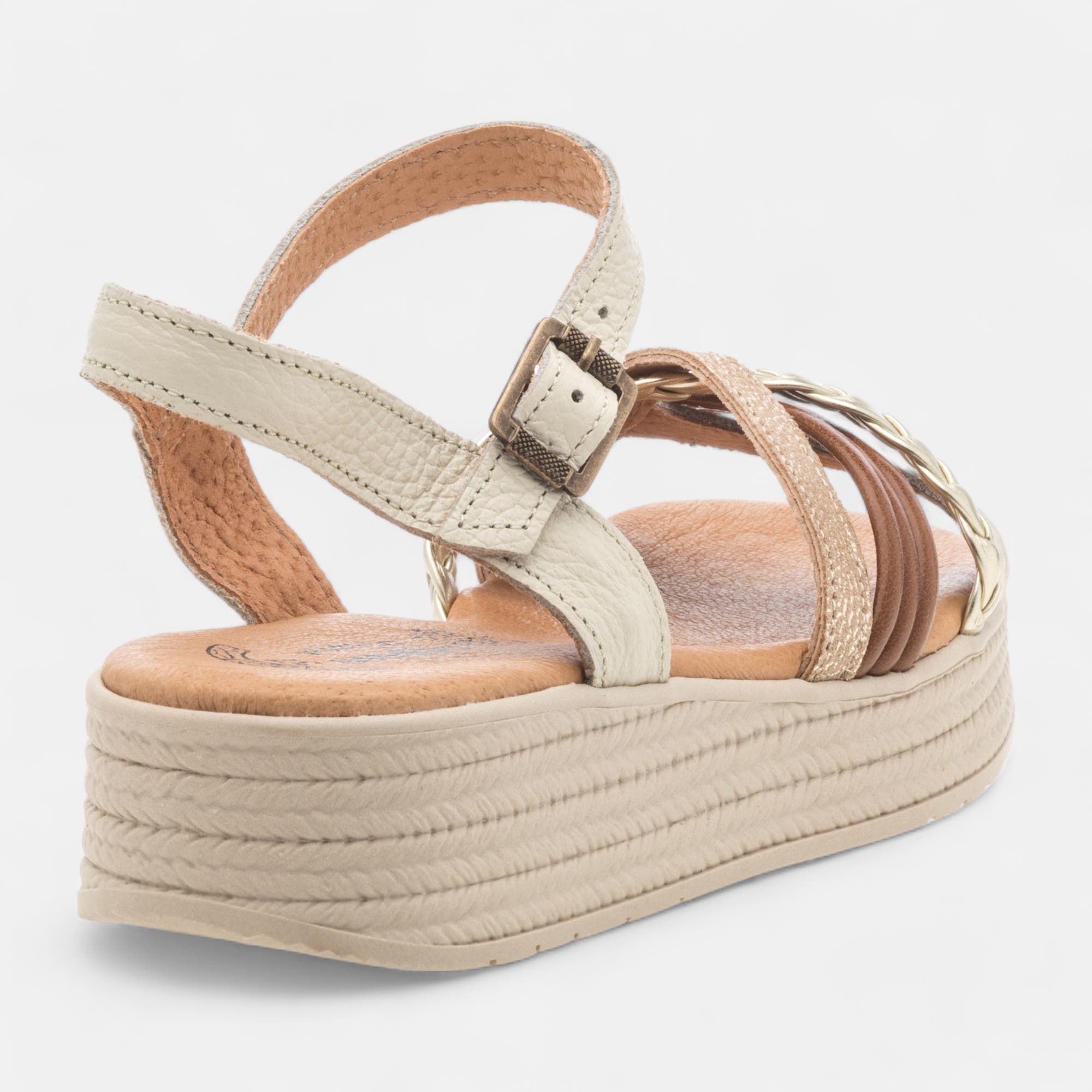 Sandales Femme en cuir beige