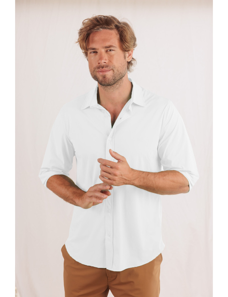 HBT 2ND SKIN | CHARLIE CHEMISE MC 3/4 BLANCHE