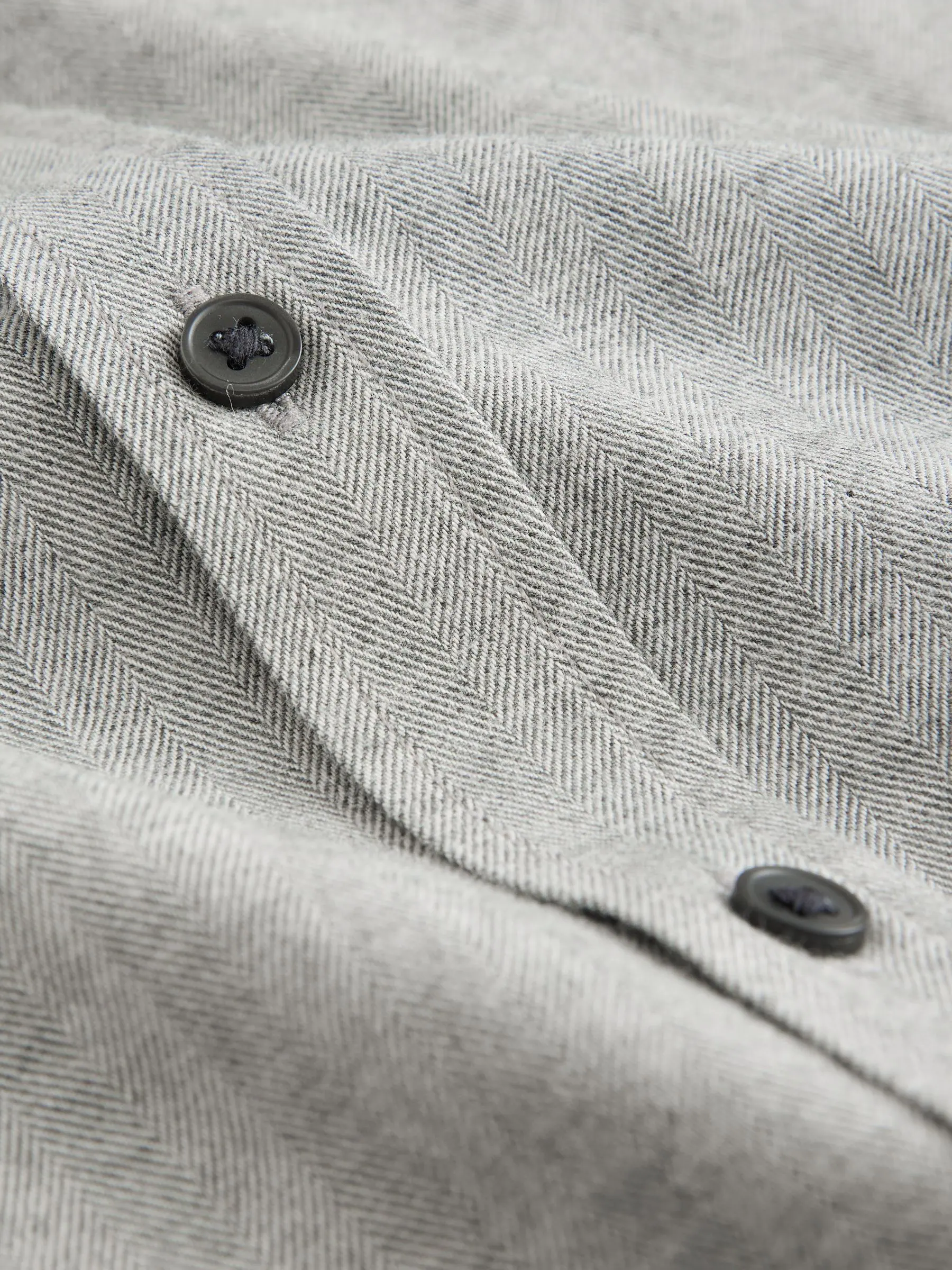 Grijs - Long Sleeve Herringbone Shirt (3-16yrs)
