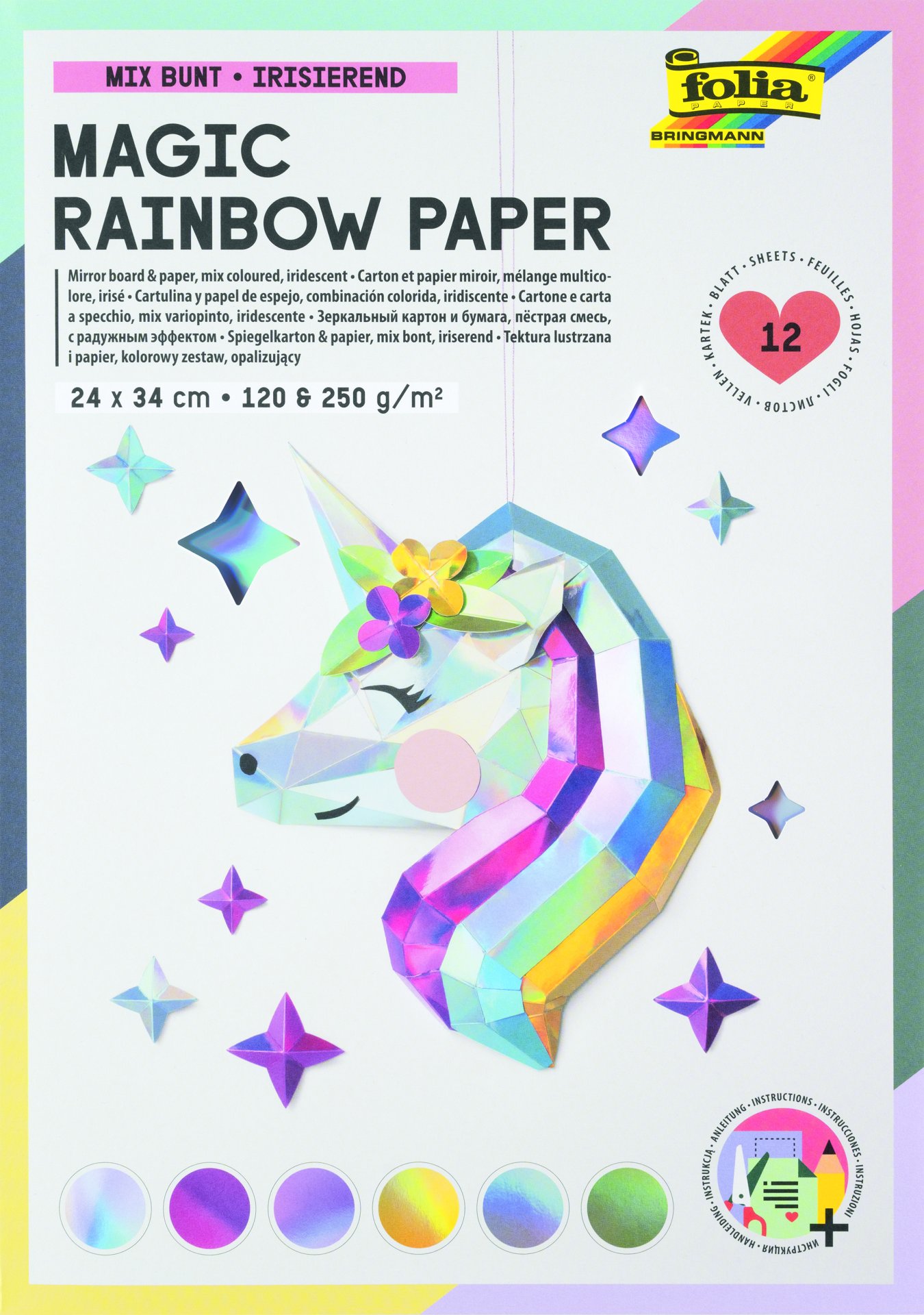Irisierender Papier Mix, Regenbogen
