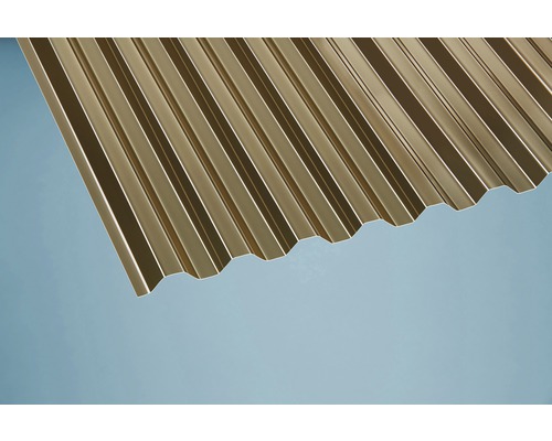 PVC golfplaat trapeziumvormig 70/18 brons 3000 mm x 1090 mm x 1,1 mm